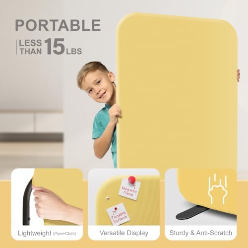 DECOLAB Free Standing Room Divider, Portable Wall Panel 29"x65" - Image 4