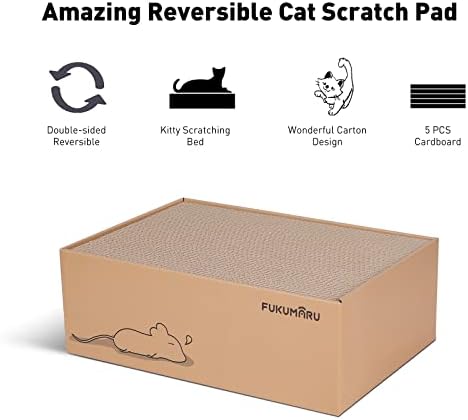 FUKUMARU 5 PCS Cat Scratching Boards, 11.4 Inch Ex-Large Cat Scratcher Box - Image 4