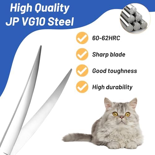 9in Curved Dog Grooming Scissors, VG10 Stainless Steel Heavy Duty - Image 5