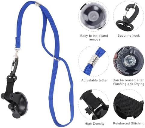 Dog Bathing Tether with Suction Cup, Adjustable Fixed Safety Rope - Image 3