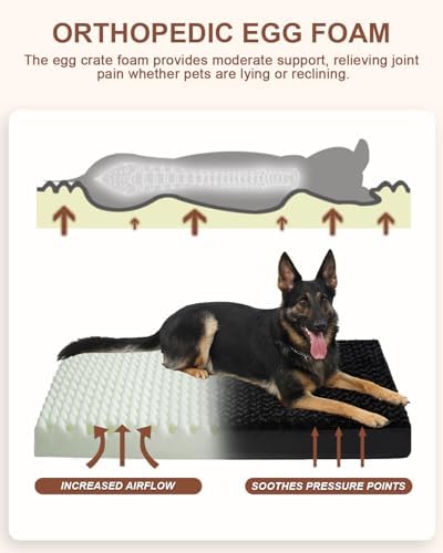 KSIIA Washable Dog Bed for Crate Waterproof for Large Dogs, 47x29 in - Image 3