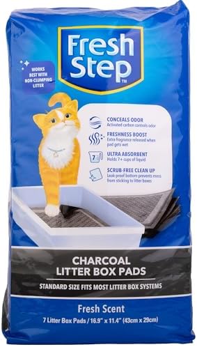 Fresh Step Charcoal Cat Litter Box Pads, Activated Carbon by FreshStep