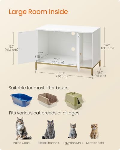 Feandrea Cat Litter Box Enclosure, - Image 5