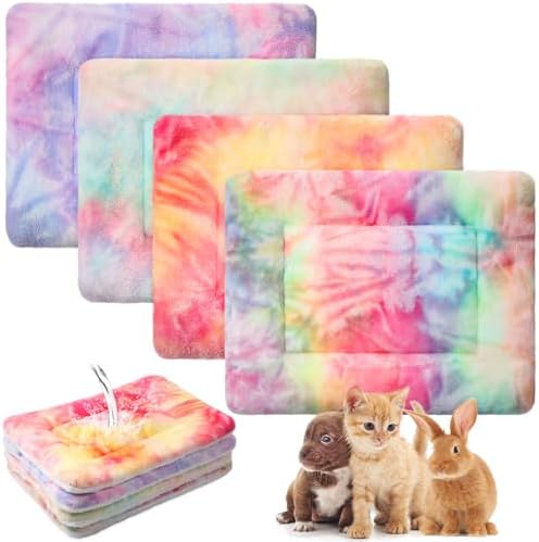Haull 4 Pcs Waterproof Guinea Pig Bedding Mat, Tie Dyed, 13 x 18.5 by Haull
