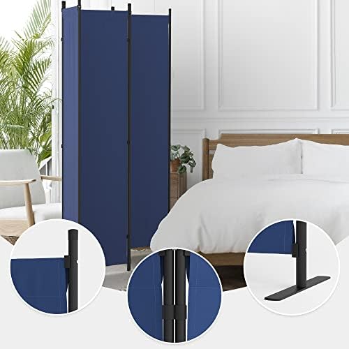 Room Divider, 4 Panel Folding Screen, 88” Portable Separating 3 Feet - Image 2