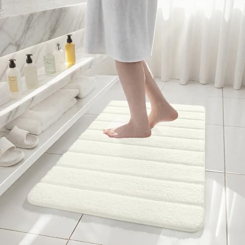 AROGAN Luxury Bathroom Rugs 24x36 Inch，Thick Bath Rug Non Slip, Cream White - Image 2