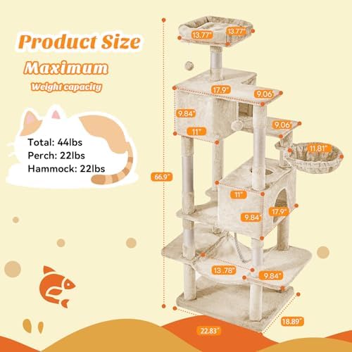 DUMOS Large 66 Inch Cat Tree Tower - Image 2
