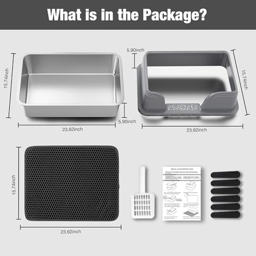 Suhaco XXL Stainless Steel Litter Box - Image 5