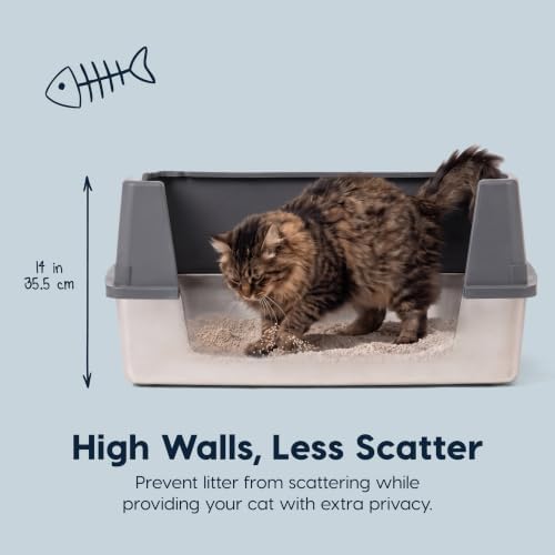 IRIS USA XXL Stainless Steel Litter Box Enclosed High Sided - Image 3