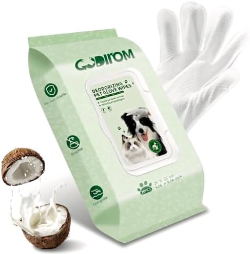 Pet Cleaning Glove Wipes for Dogs & Cats by Codirom
