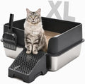 MUTTROS Stainless Steel Cat Litter Box, 69L XL High Sided by MUTTROS
