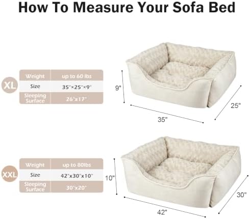 JOEJOY Rectangle Dog Bed for Large Medium Small Dogs - Image 5