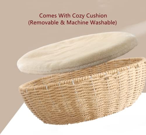 SHENGOCASE Cat Tree Tower with Rattan Wicker Basket, Handwoven Large Nest - Image 7