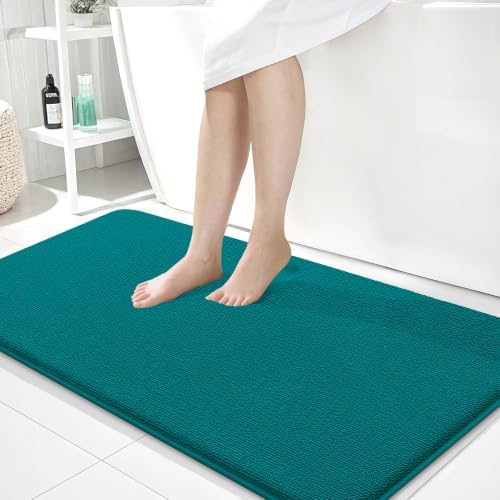 OLANLY Memory Foam Bathroom Runner Rug 44x24, Absorbent Long Mat, Deep Lake by OLANLY