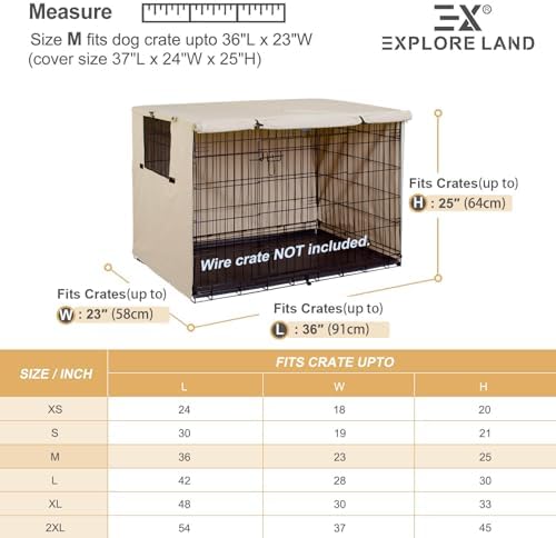 Explore Land Dog Crate Cover, 36 inches, Light Tan - Image 3