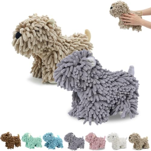2Pcs Chenille Dog Hand Towel Fuzzy Ball Dog Towel Animal Hand Towels by FAGOBI