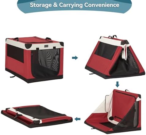 PETSFIT 40" Soft Portable Dog Crate – Patented Spiral Sturdy Frame, Collapsible - Image 6