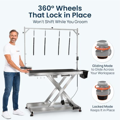 KANIS 49" Professional Electric Dog Grooming Table, 304 Steel, Heavy Duty - Image 4