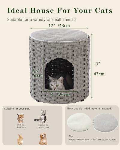 SETVSON Cat House for Indoor Cat, Large Double Cat Houses Cat Bed - Image 5