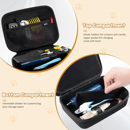 ProCase Hard Pet Grooming Tool Storage Case -Black - Image 3