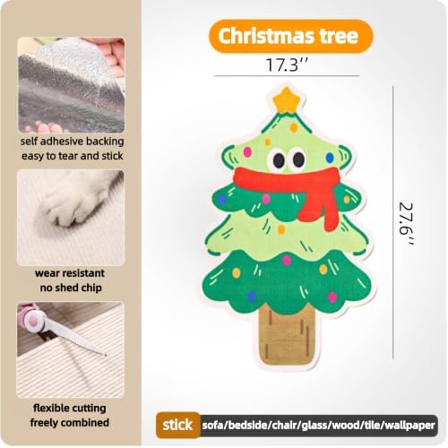 Cute Cat Scratching Mat Christmas Tree Wall Cat Scratcher - Image 2