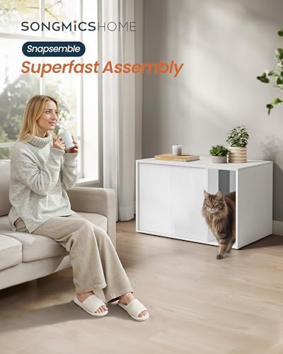 SONGMICS HOME Cat Litter Box Enclosure, Tool-Free Assembly - Image 2