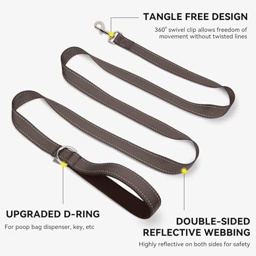 Joytale Reflective Dog Leash for Medium & Large Dogs, 5 FT x 1" - Image 5