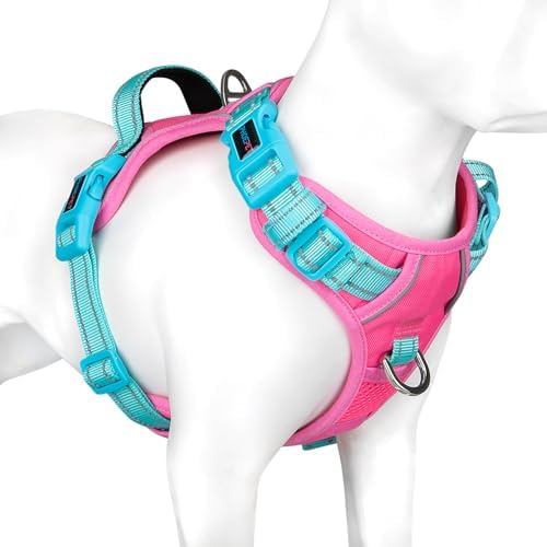 PHOEPET No Pull Dog Harness, Unique Colors Reflective Adjustable Dog Vest by PHOEPET