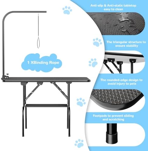 32-Inch Dog Grooming Table for Small & Medium Dogs, Foldable Pet Grooming Table - Image 4