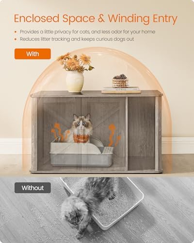 Feandrea Double Cat Litter Box Enclosure - Image 6