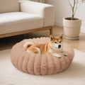 Donut Dog Beds Large Sized Dog Washable Plush Pet Bed, 36in Brown by VhenWhen