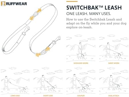 Ruffwear, Switchbak Dog Leash, Adjustable 2.5-7 ft Lead, River Rock Green - Image 2