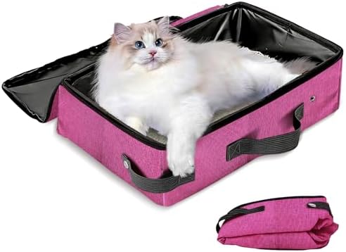 Foldable Travel Litter Box for Cats, 16 * 12 * 6 inches Portable Litter Box by JOLLJOLL