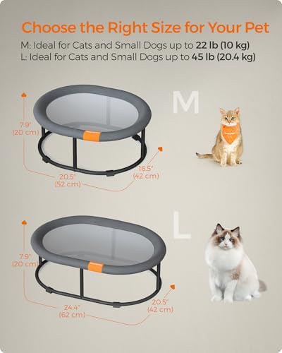 Feandrea Elevated Cat Bed, Breathable Hammock, Washable Mesh - Image 5