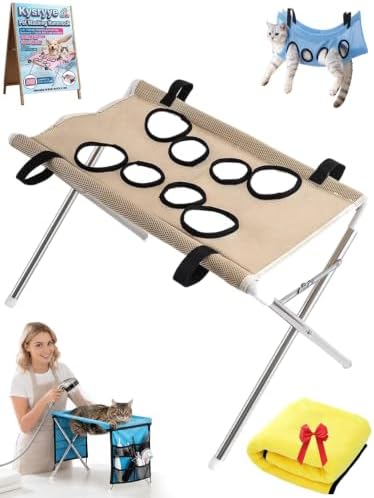 Dog Grooming Table 2-in-1 Foldable Pet Grooming Bed Pet Bathing Station by Unknown