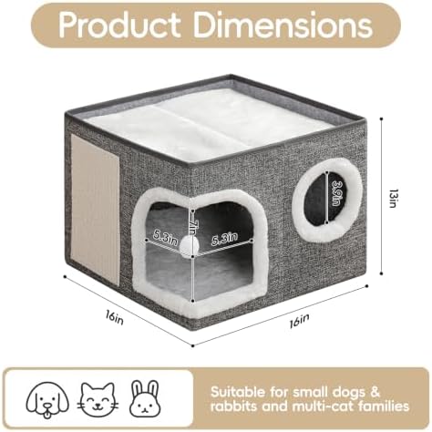 Cat Beds for Indoor Cats, Large Kitten Bed - Image 4