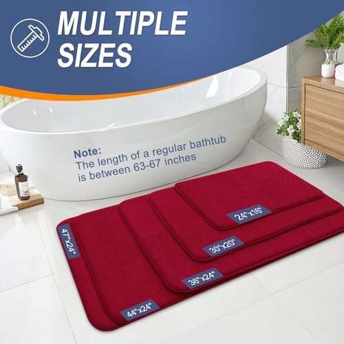 OLANLY Memory Foam Bathroom Runner Rug 44x24, Absorbent Long Bath Mat - Image 5