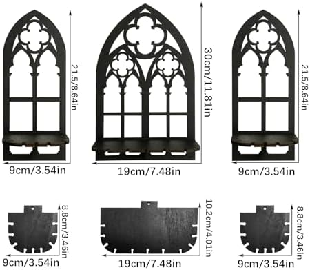 Artilady Crystal Display Shelf Gothic Decor, Wood Floating Shelves Storage - Image 2