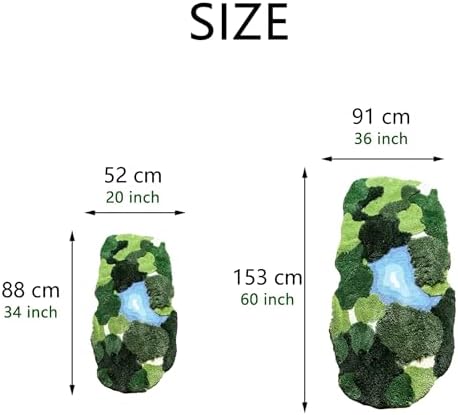 20x35 Inch 3D Moss Rug, Shag Carpet Leaf Area Bathroom Rugs Non Slip Bath Mat - Image 3