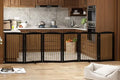 PUPETPO Freestanding Pet Gate for Dogs, Indoor Wooden Dog Gate for House by PUPETPO