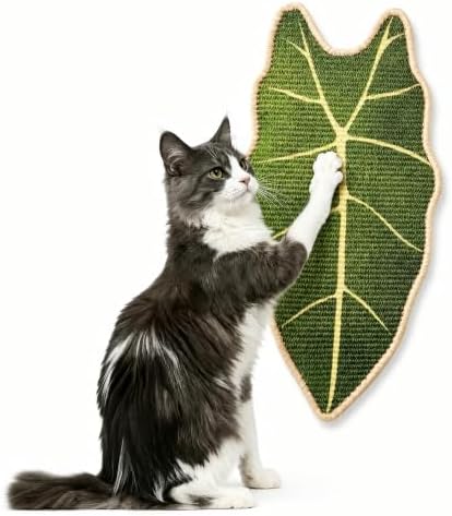 Natural Leaf-Shaped Sisal Cat Scratcher by Unknown
