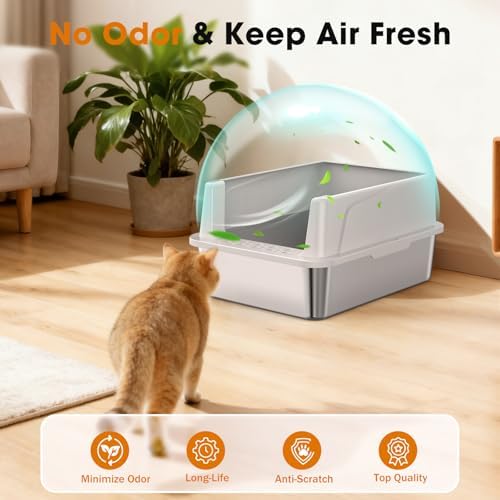 2PACK Stainless Steel Litter Box, Extra Large Litter Boxes - Image 6