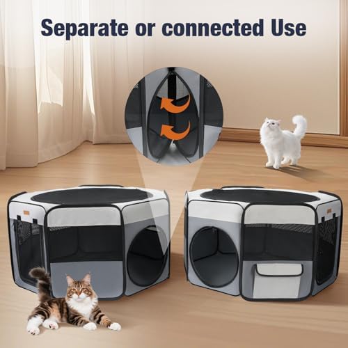 Lekereise 2-in-1 Large Cat Playpen, Dog Playpen Indoor Outdoor - Image 3