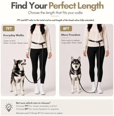 Hands-Free Waterproof Dog Leash, Adjustable Waist & Crossbody Dog Leash - Image 5