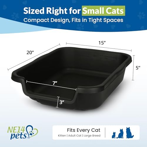 KittyGoHere Senior Cat Litter Box, Small Litter Pan, Small Black - Image 6