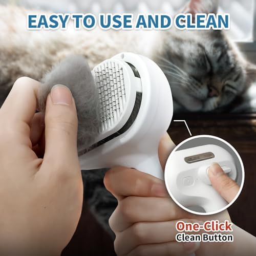 Dog Brush for Shedding, 3 in 1 Self Cleaning Steam Dog Brush - Image 5