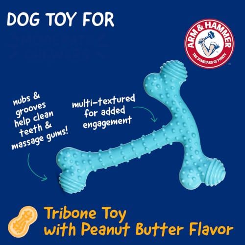 Arm & Hammer Nubbies T-Bone Dental Dog Chew Toy, Peanut Butter - Image 2