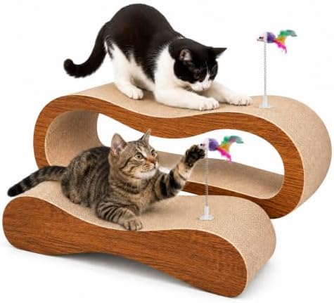 Simple Deluxe 2 in 1 Cats Scratching Pads, Large Horizontal Cardboard Cat by SimpleDeluxe