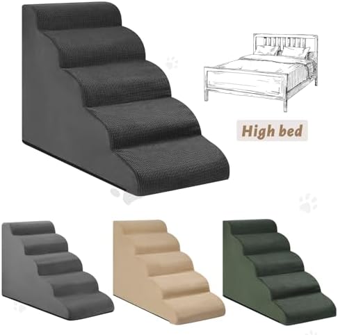 Aodisman Dog Stairs for High Bed, 5-Step Pet Ramp for Small Dogs and Cats - Image 4