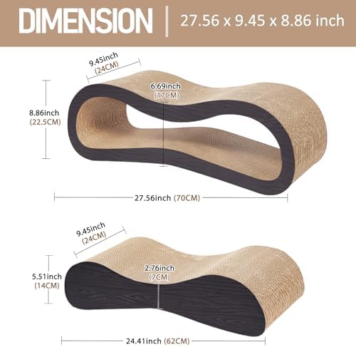 Simple Delxue 2 in 1 Large Cardboard Cat Scratcher Lounger，Cat Scratching Board - Image 2